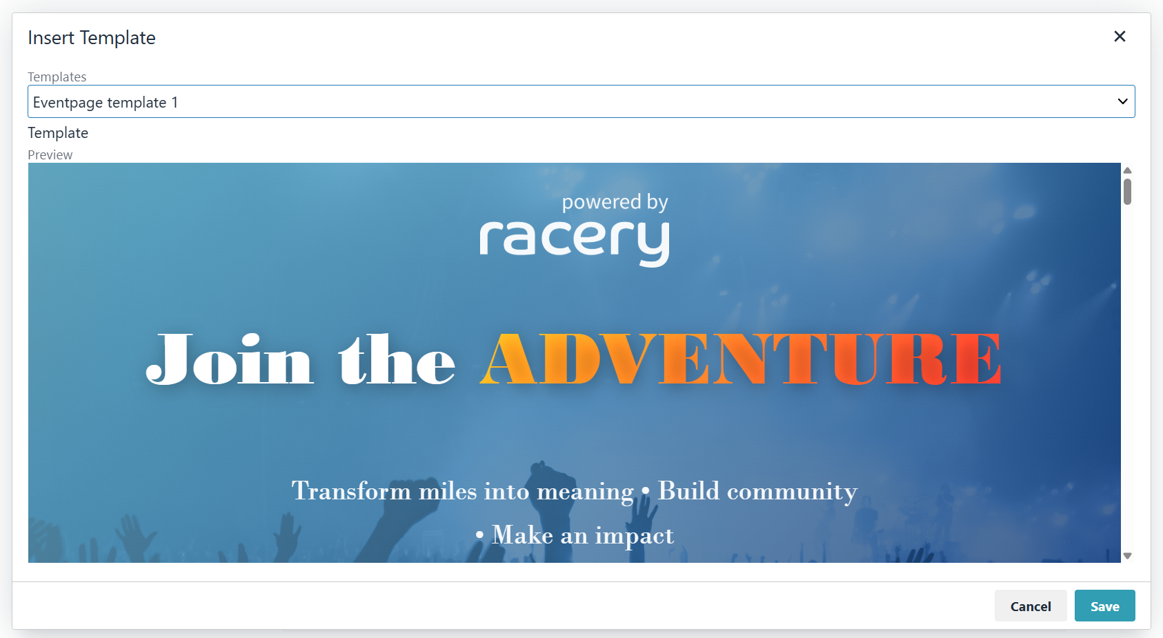 Eventpage template 1 &mdash; Join the Adventure hero design with silhouette imagery